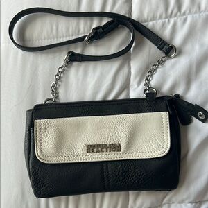 Kenneth Cole Reaction Black and White Crossbody Bag with Adjustable Strap